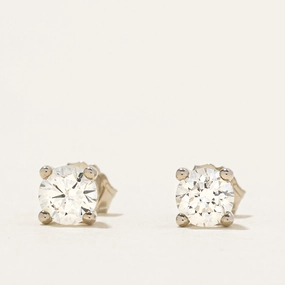 '100 Ways' White Gold Diamond Stud Earrings | 0.57ctw Minimalist Accent Chic Silhouette