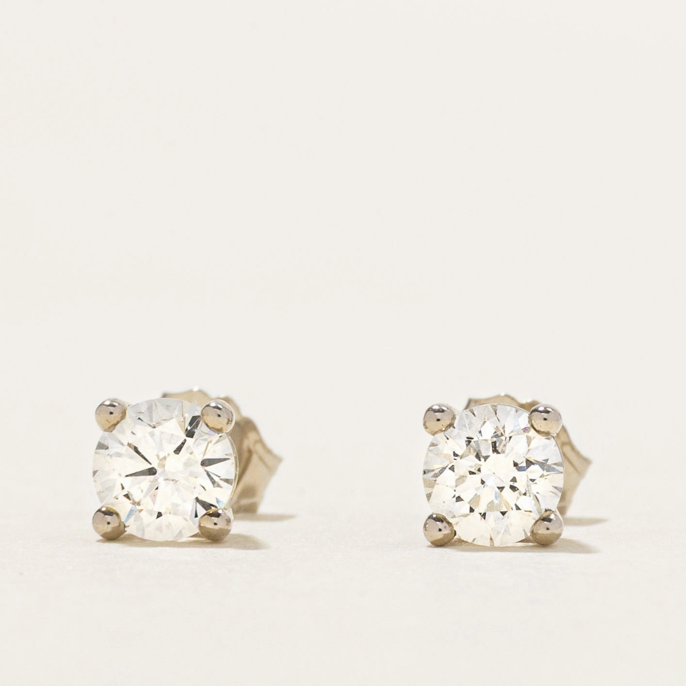 '100 Ways' White Gold Diamond Stud Earrings | 0.57ctw Minimalist Accent Chic Silhouette