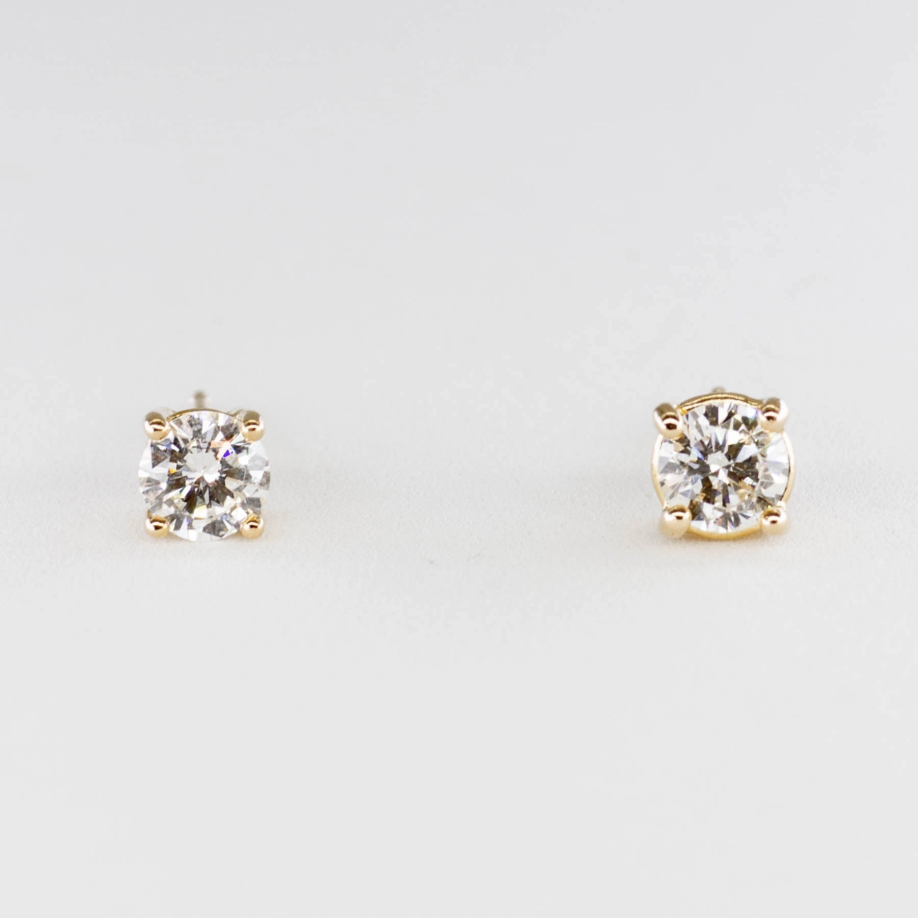 '100 Ways' Yellow Gold Diamond Studs | 0.63 ctw SI H/I | Minimal Daywear Stylish Statement