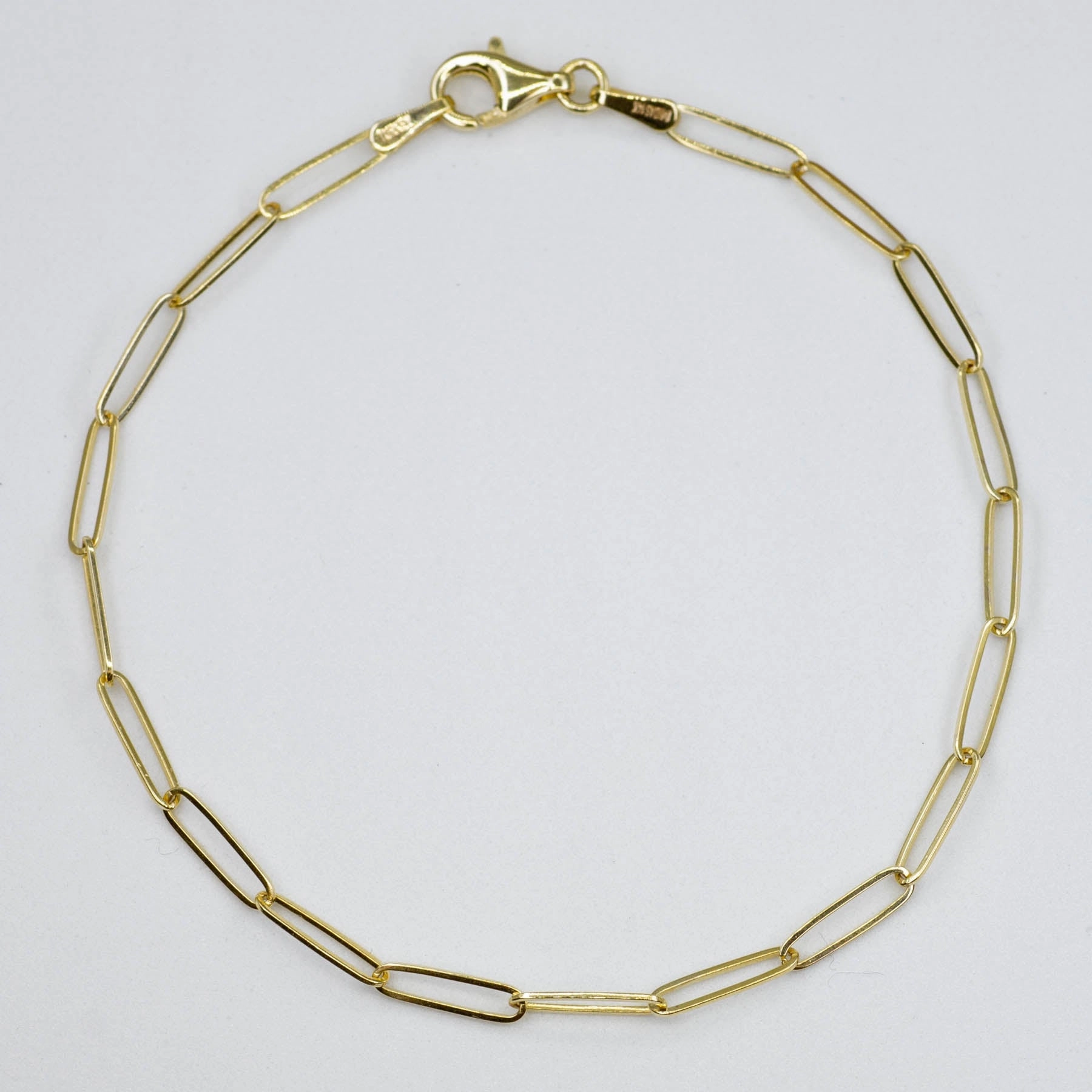 Elite Touch Modern Aesthetic '100 Ways' Yellow Gold Paperclip Chain Bracelet | 7" |