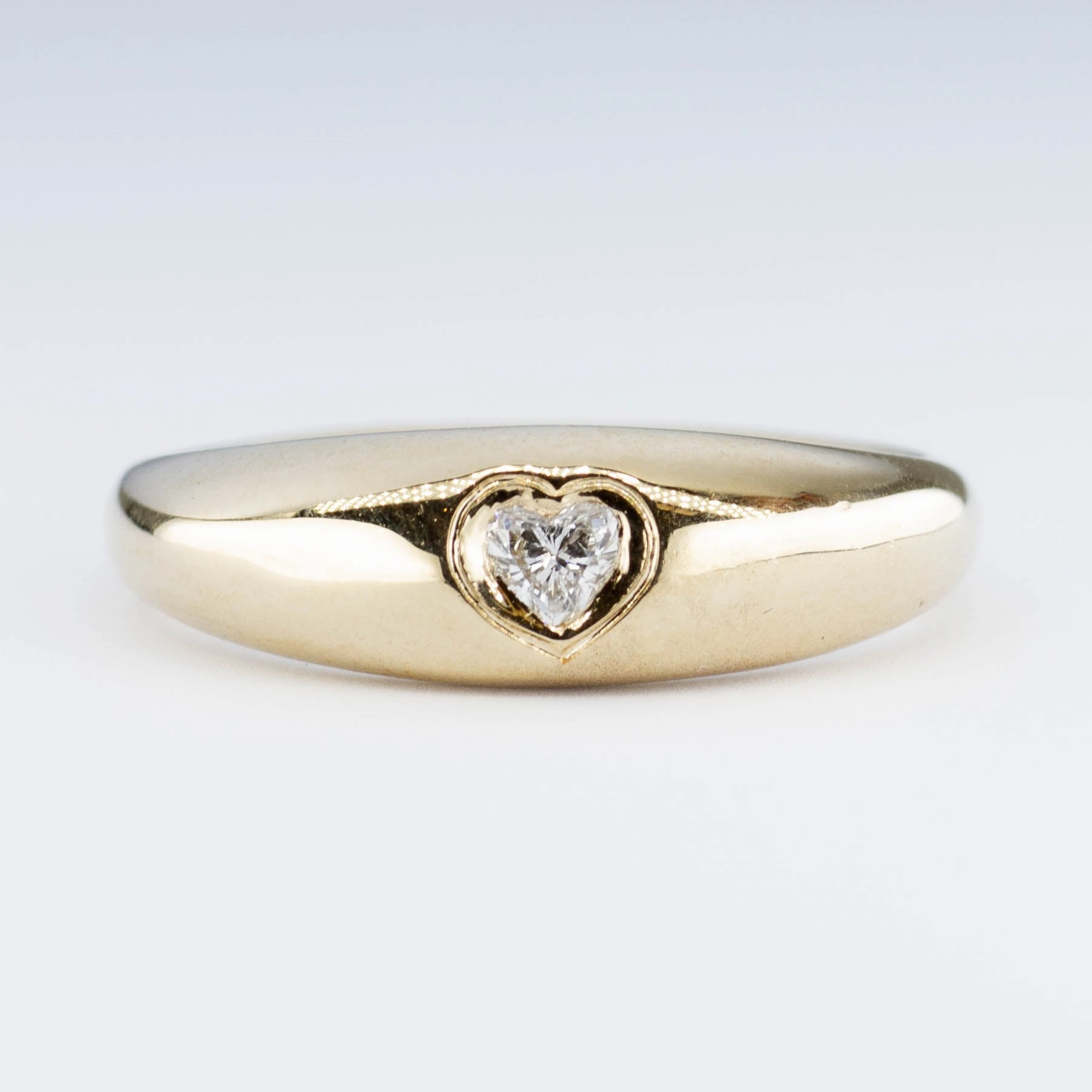 '100 Ways x Oirea Studio'  Heart Diamond Dome 14K Ring | 0.14ctw | SZ 7 | Silken Touch