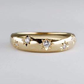 Glam Night Birthday Surprise '100 Ways x Oirea Studio' Starburst Domed Diamond Ring | 0.11ctw | SZ 6.75 |