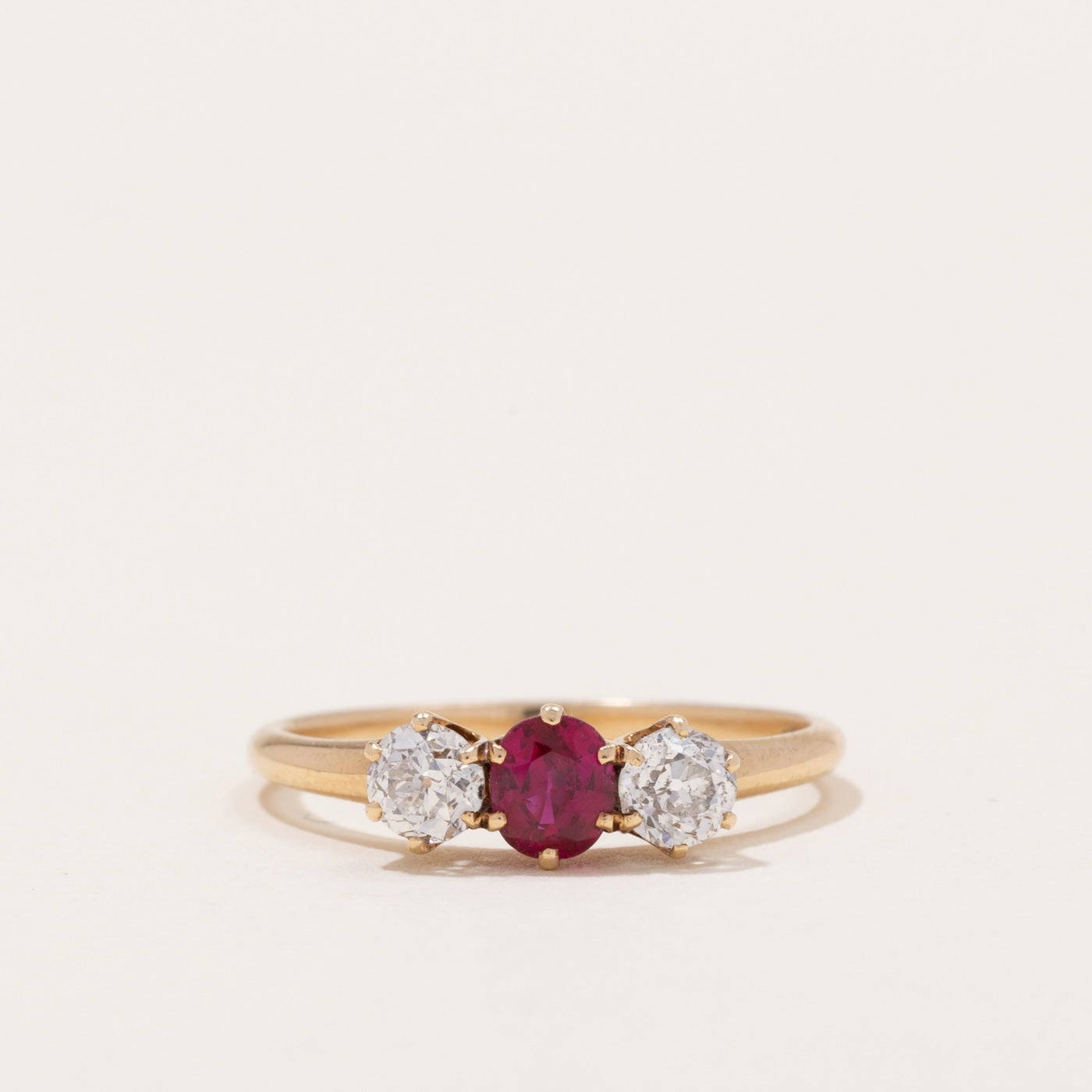 'S. Kind & Sons' Ruby & Old European Diamond Ring | 0.42ct, 0.42ctw | SZ 6.25 | Polished Spark
