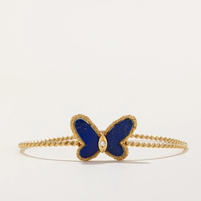 Trendy Fit 'Van Cleef & Arpels' 1970s Vintage Flying Beauties Lapis Lazuli Bracelet | 1.60ctw, 0.03ct | 6" |