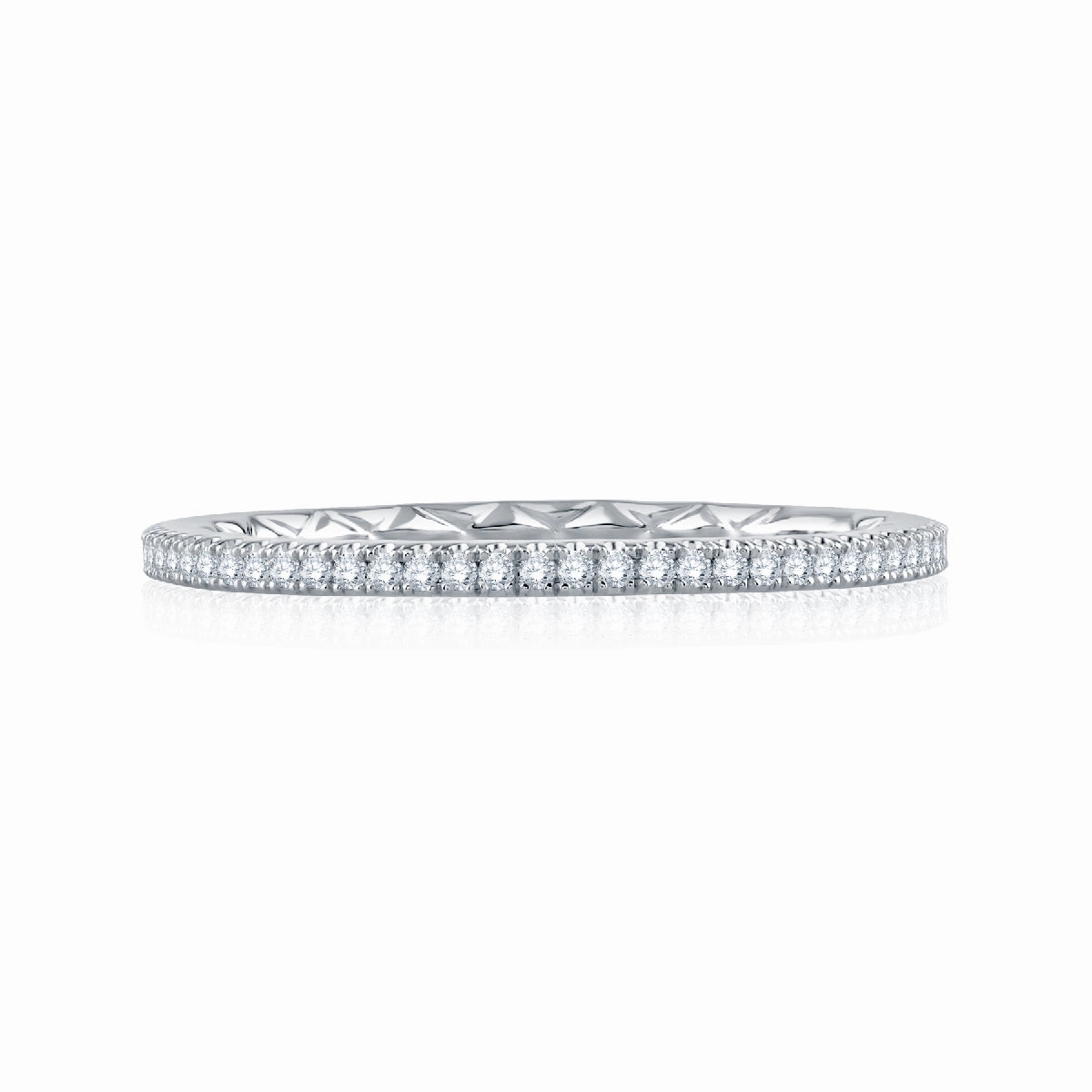 Hypoallergenic Gift Minimalist Item A. JAFFE Anniversary/Eternity Diamond Wedding Ring in 14K White Gold (0.25ctw)