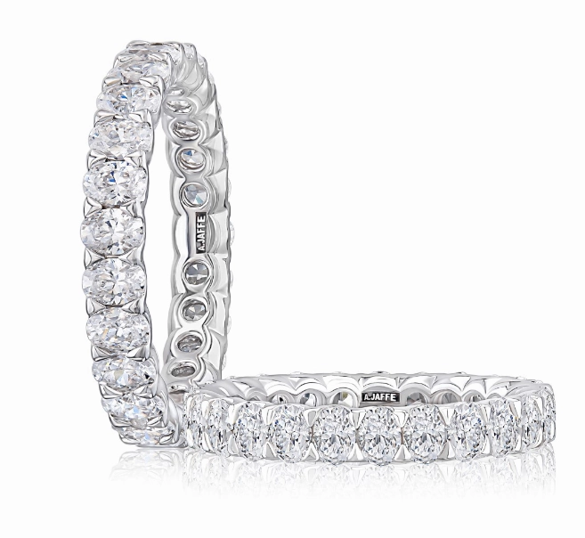 A. JAFFE Anniversary/Eternity Diamond Wedding Ring in 18K White Gold (3.15ctw) HighEnd Decoration All Time