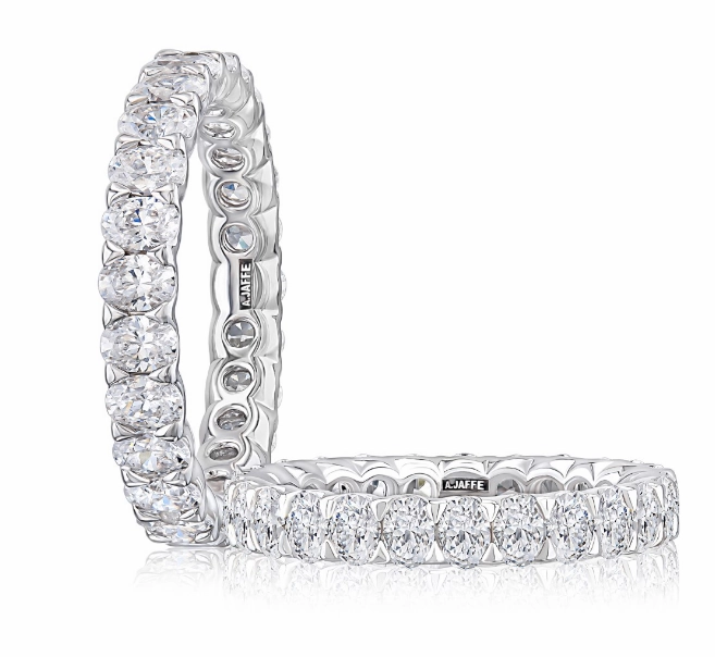 Designer Adornment Trendy Decoration A. JAFFE Anniversary/Eternity Diamond Wedding Ring in 18K White Gold (3.15ctw)