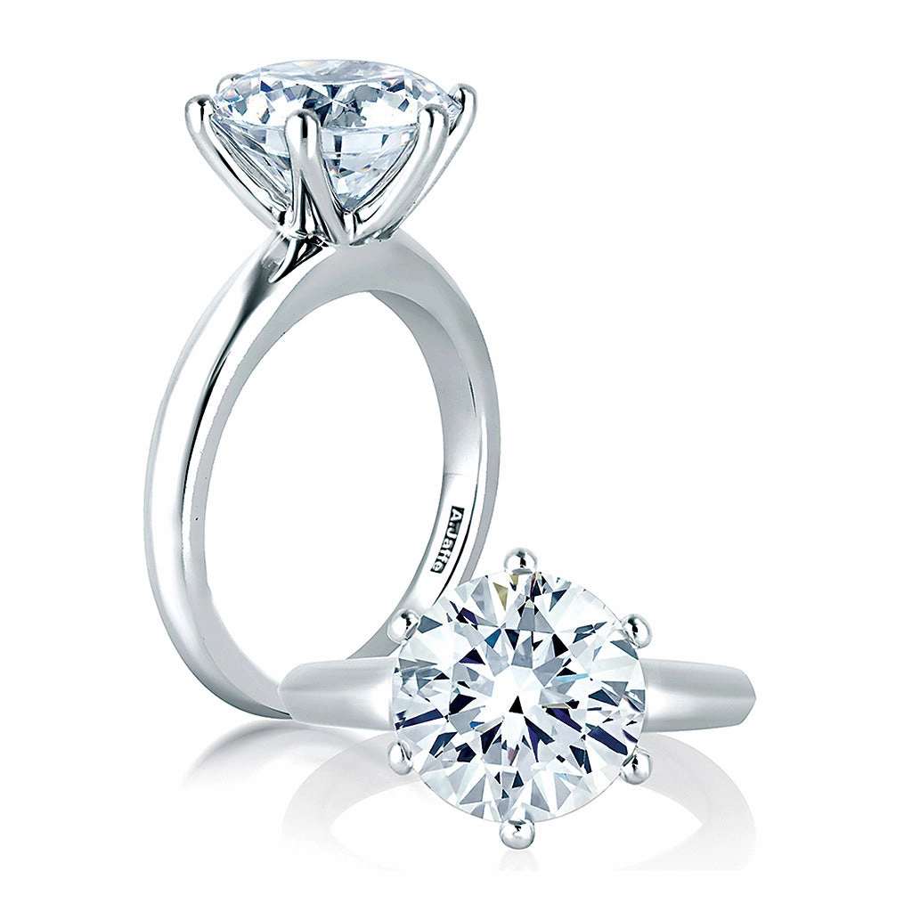 A. Jaffe Classics Diamond Engagement Ring Setting in White Gold Joyful Gift Elegant Texture