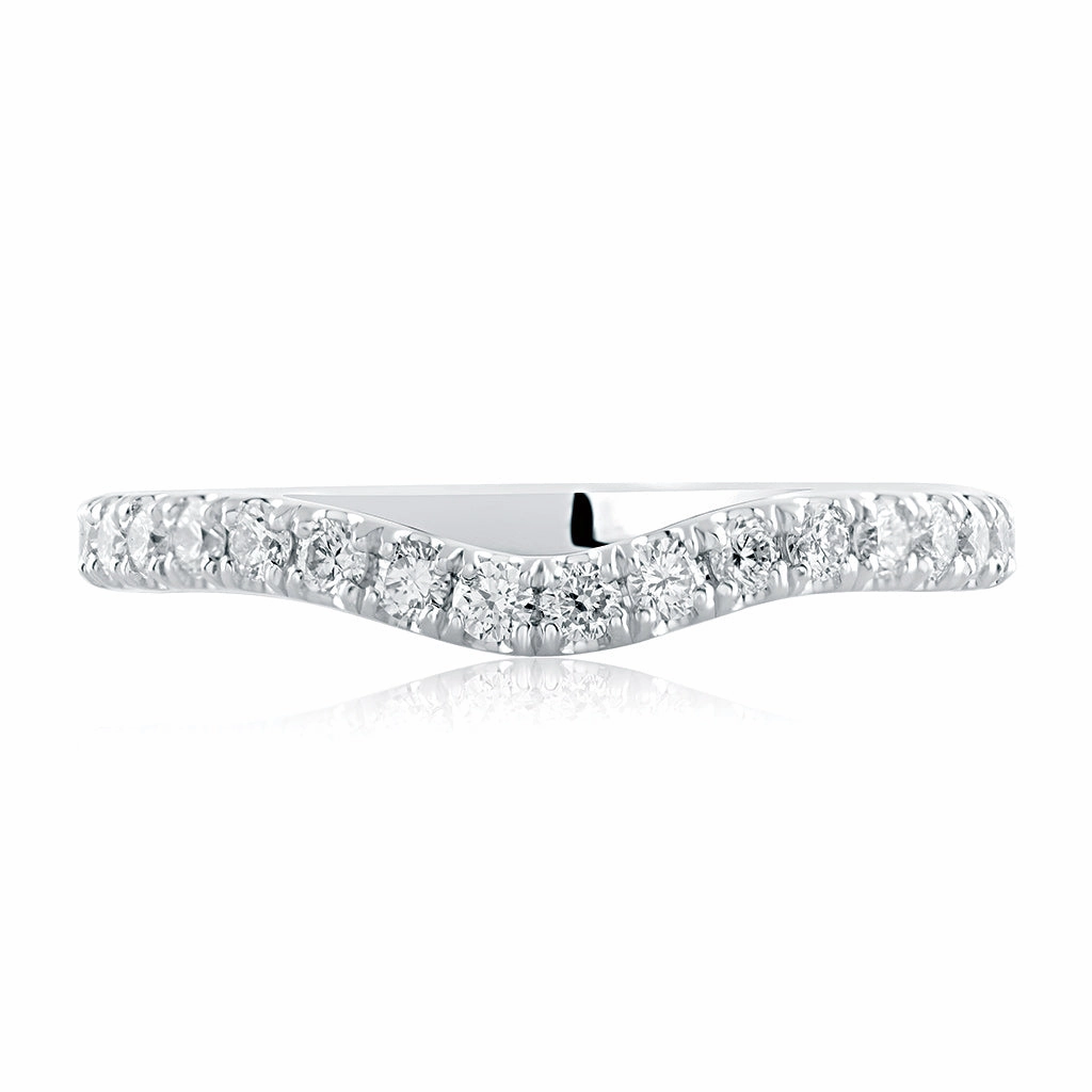 A. Jaffe Contour Diamond Wedding Band in White Gold Signature Accessory