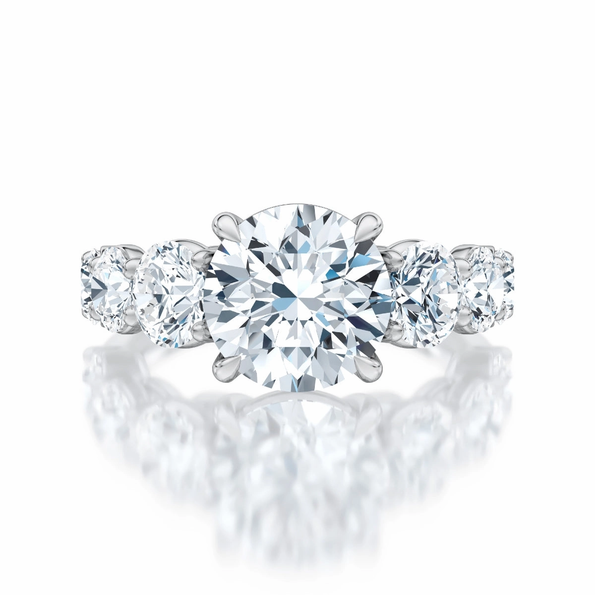 A. Jaffe Diamond Engagement Ring Setting in White Gold Bold Look Delicate Craft