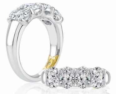 A. JAFFE Diamond Wedding Ring in 14K White Gold (4.00ctw) Exquisite Statement Minimal Present
