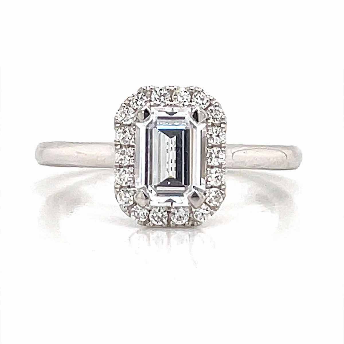 A. Jaffe Emerald Cut Halo Engagement Ring Setting in White Gold Low-Cost Accessory Fun Gift