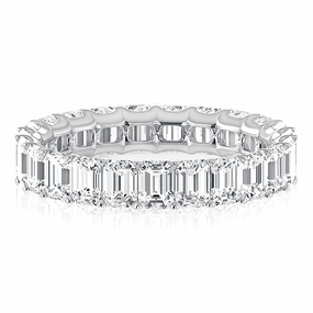 A. Jaffe Emerald Diamond Eternity Ring in White Gold Fresh Appeal Pure Simplicity