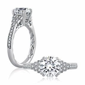 A. Jaffe Engagement Ring Setting in White Gold Secure Expression Winter Look