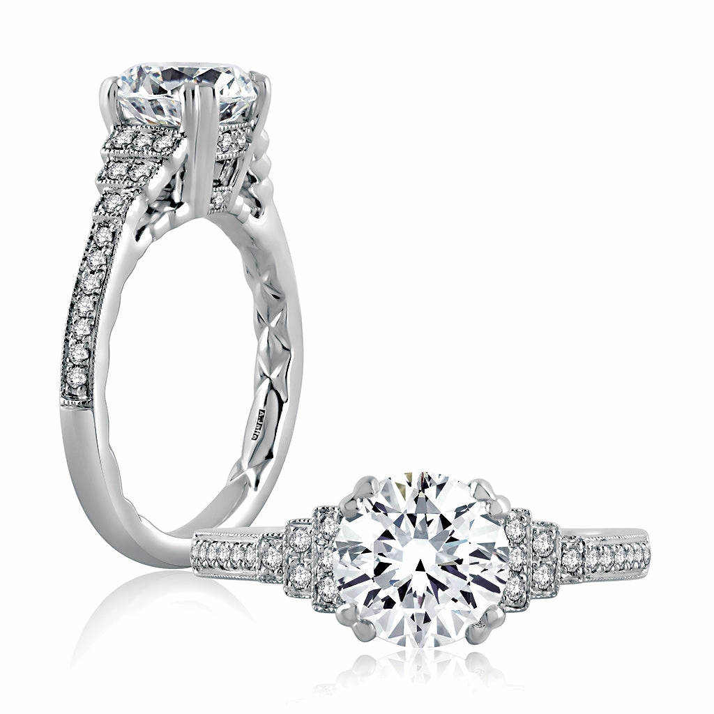A. Jaffe Engagement Ring Setting in White Gold Secure Expression Winter Look
