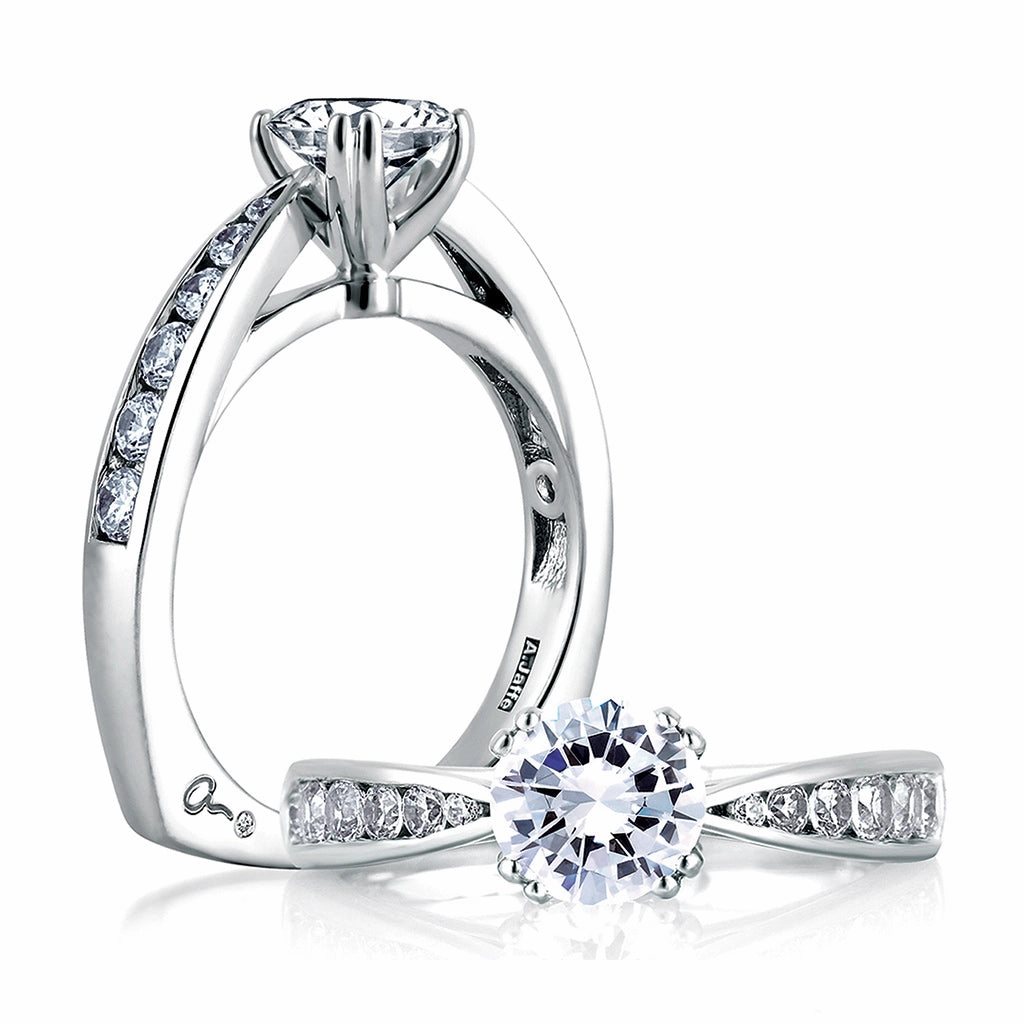 A. Jaffe Engagement Ring Setting in White Gold Wardrobe Fit Classic Memento