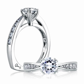 A. Jaffe Engagement Ring Setting in White Gold Wardrobe Fit Classic Memento