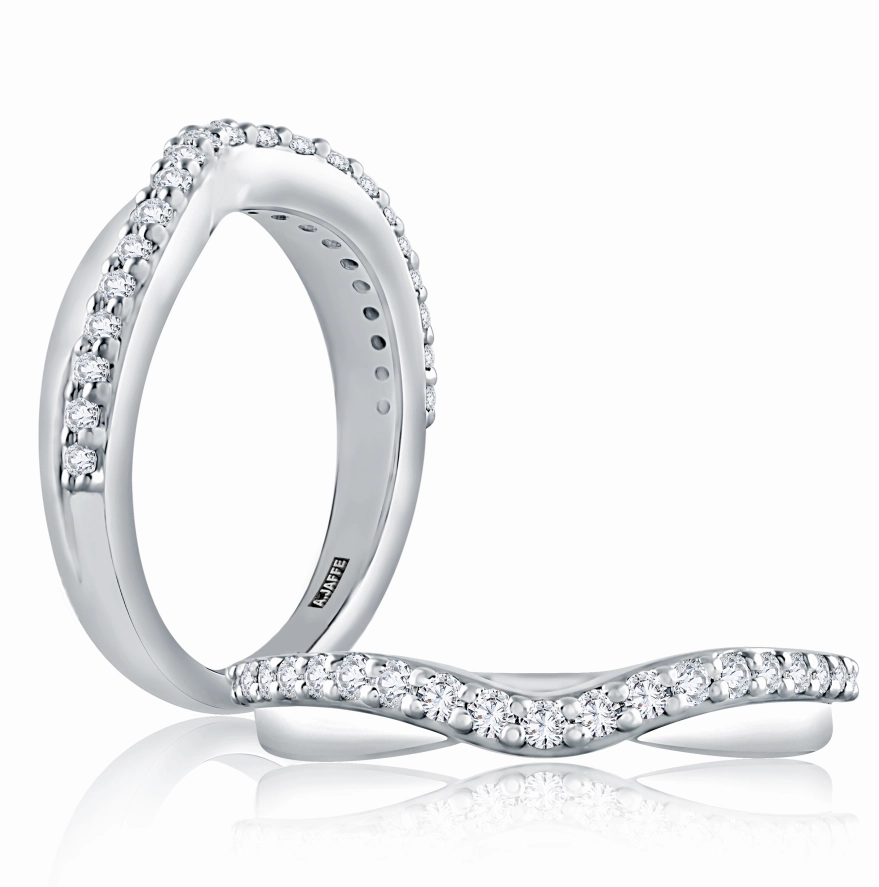 A. JAFFE Half Anniversary Diamond Wedding Ring in 14K White Gold (0.25ctw) Value Design