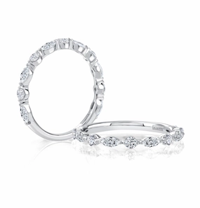 Luxury Bauble A. JAFFE Half Anniversary Diamond Wedding Ring in 14K White Gold (0.42ctw)