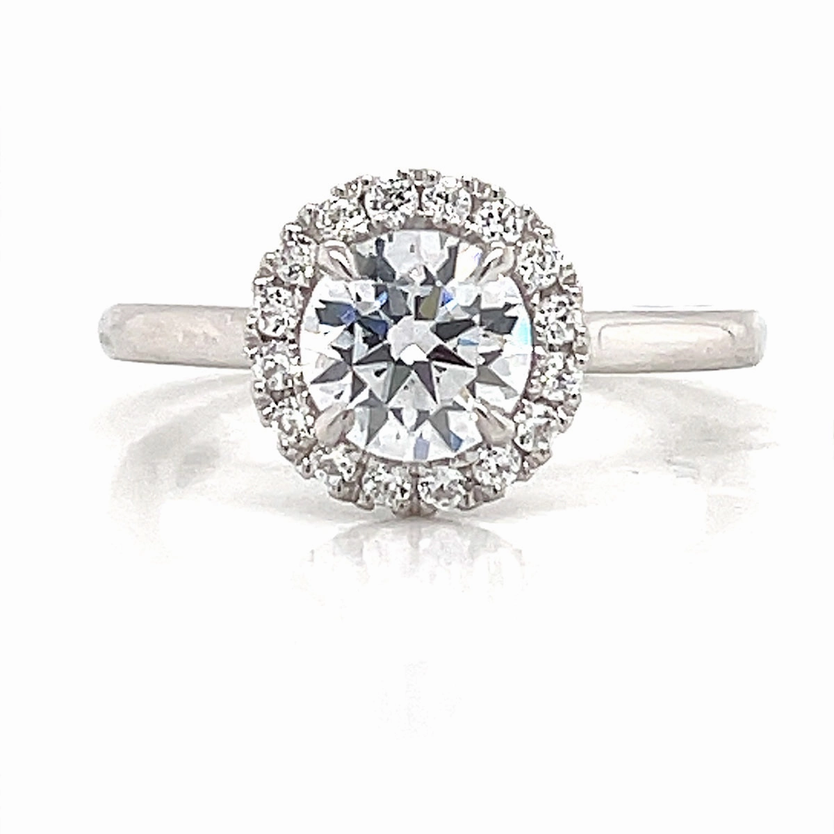 A. Jaffe Halo Diamond Engagement Ring Setting in White Gold Wonderful Statement