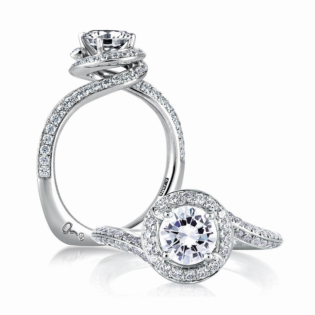 Painted Surface A. Jaffe Metropolitan Diamond Engagement Ring Setting in White Gold