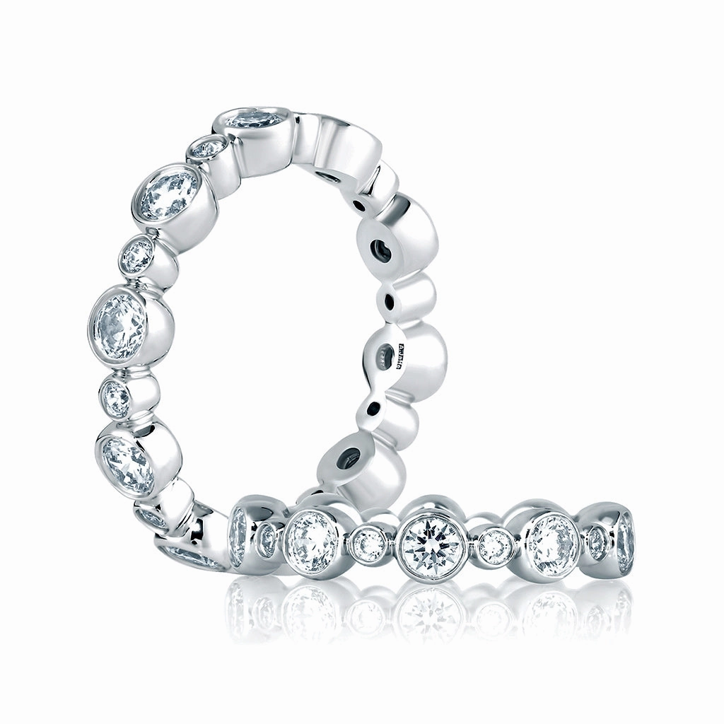 Exclusive Expression Chic Ornament A. Jaffe Metropolitan Eternity Diamond Wedding Band in White Gold