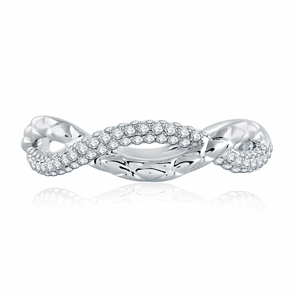 A. Jaffe Metropolitan Twist Diamond Wedding Band in White Gold Fashion highlight