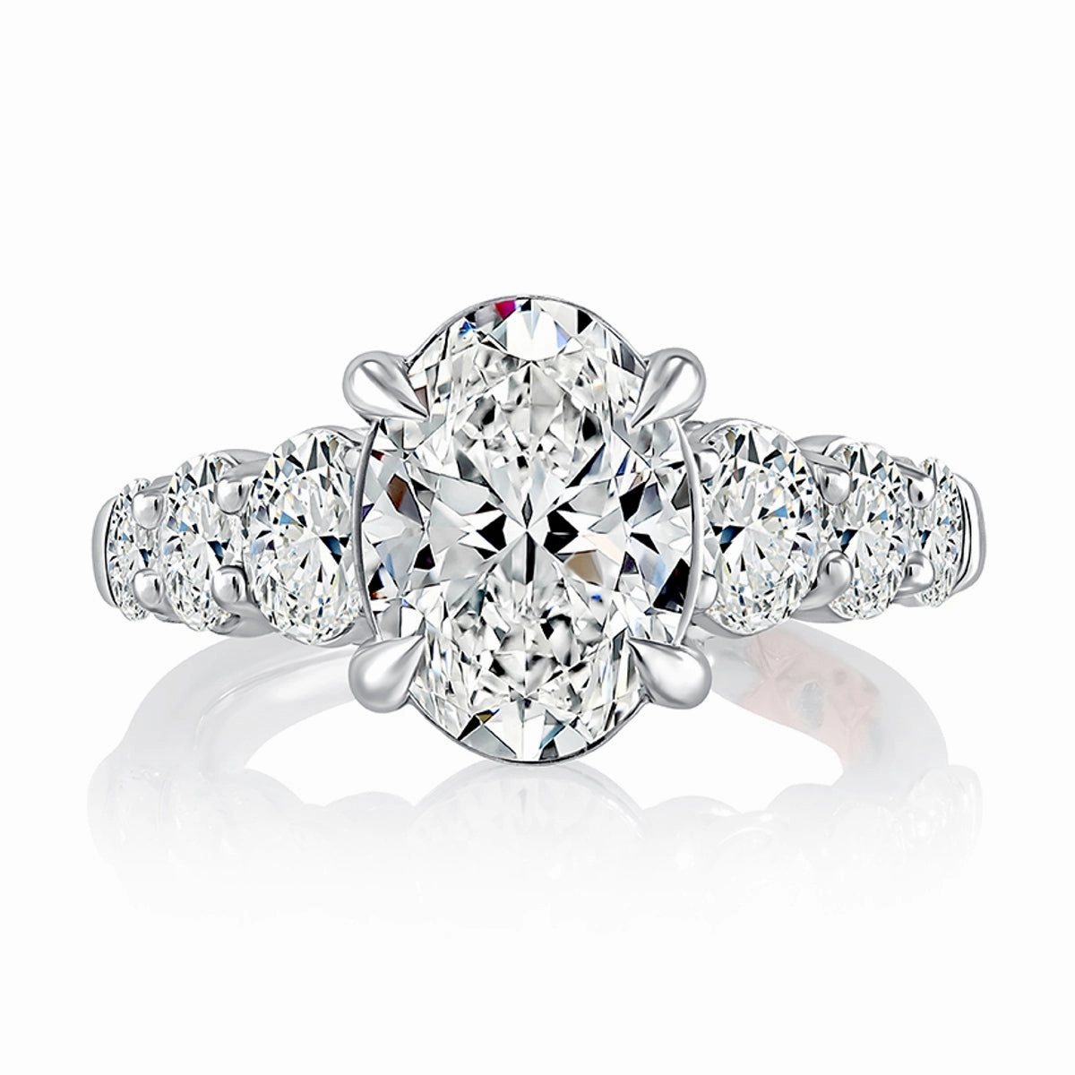 Superior Article Daily Look A. Jaffe Oval Diamond Engagement Ring Setting in White Gold