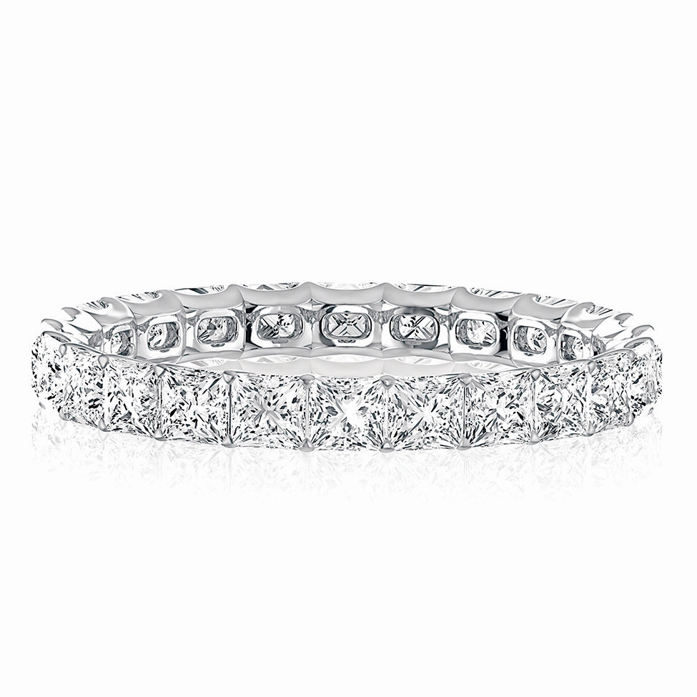 Gorgeous style Artisan Gift A. Jaffe Princess Diamond Eternity Ring in White Gold