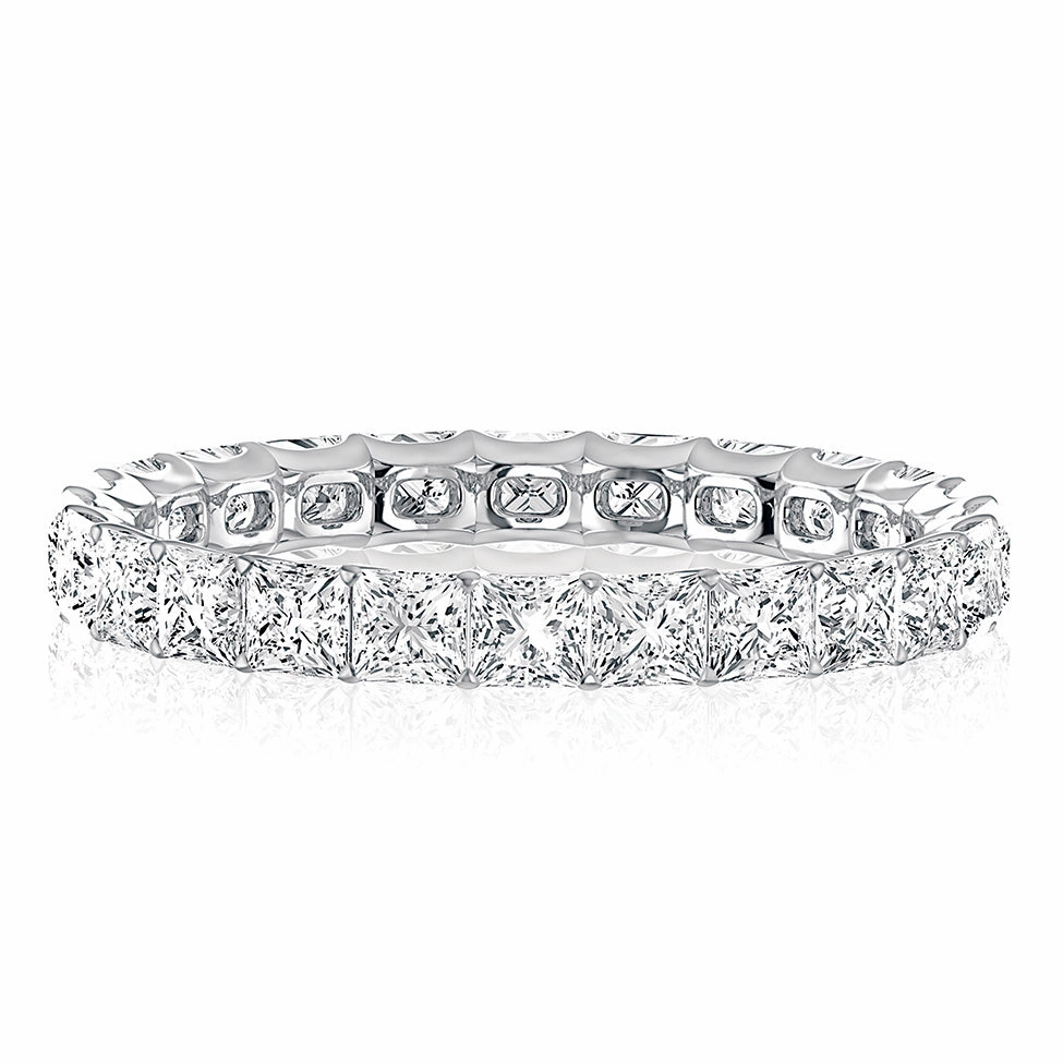 A. Jaffe Princess Diamond Eternity Ring in White Gold Polished Geometry Hypoallergenic product