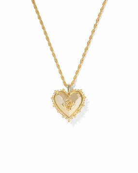 Kendra Scott Mallory Rose Locket Short Pendant Necklace in Gold Smooth Feature Lively Detail