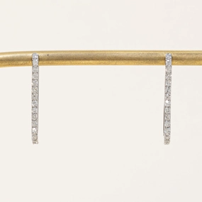 '100 Ways' Diamond Rectangle Hoop Earrings | 0.50ctw | Night Accent Radiant Finish