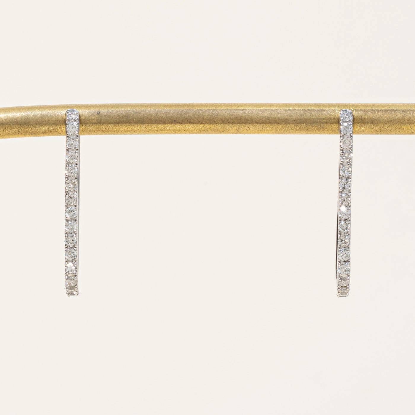 '100 Ways' Diamond Rectangle Hoop Earrings | 0.50ctw | Night Accent Radiant Finish