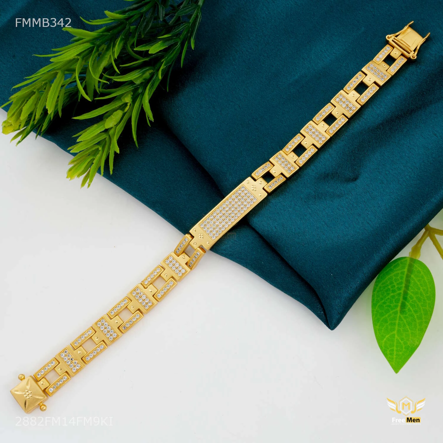 AD Box with Plus symbol Bracelet For Men - FMMB342 Ocean Look Party Moment