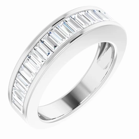 Platinum 1 CTW Diamond Baguette Anniversary Band Size 5 Stylish Accessory Excellent Art