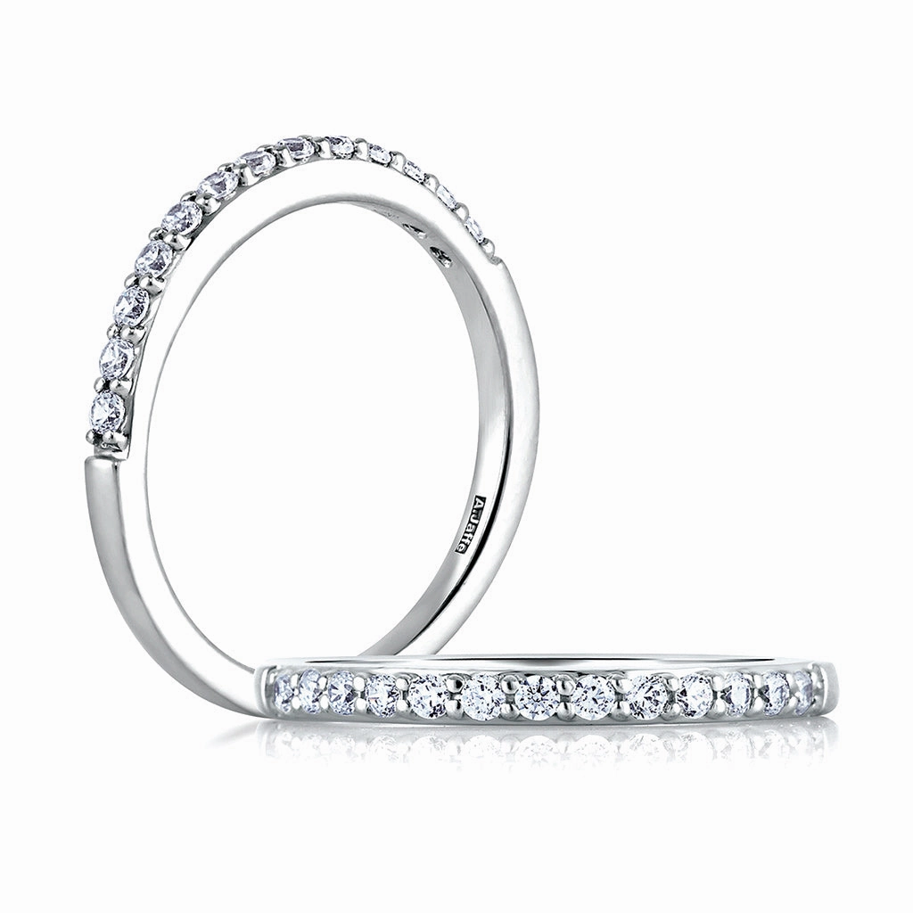 Contemporary Gift Artistic Product A. Jaffe Classics Diamond Wedding Band in White Gold