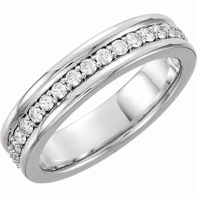 14K White 3/4 CTW Diamond Eternity Band Size 7 Victorian Era Bold Symbol