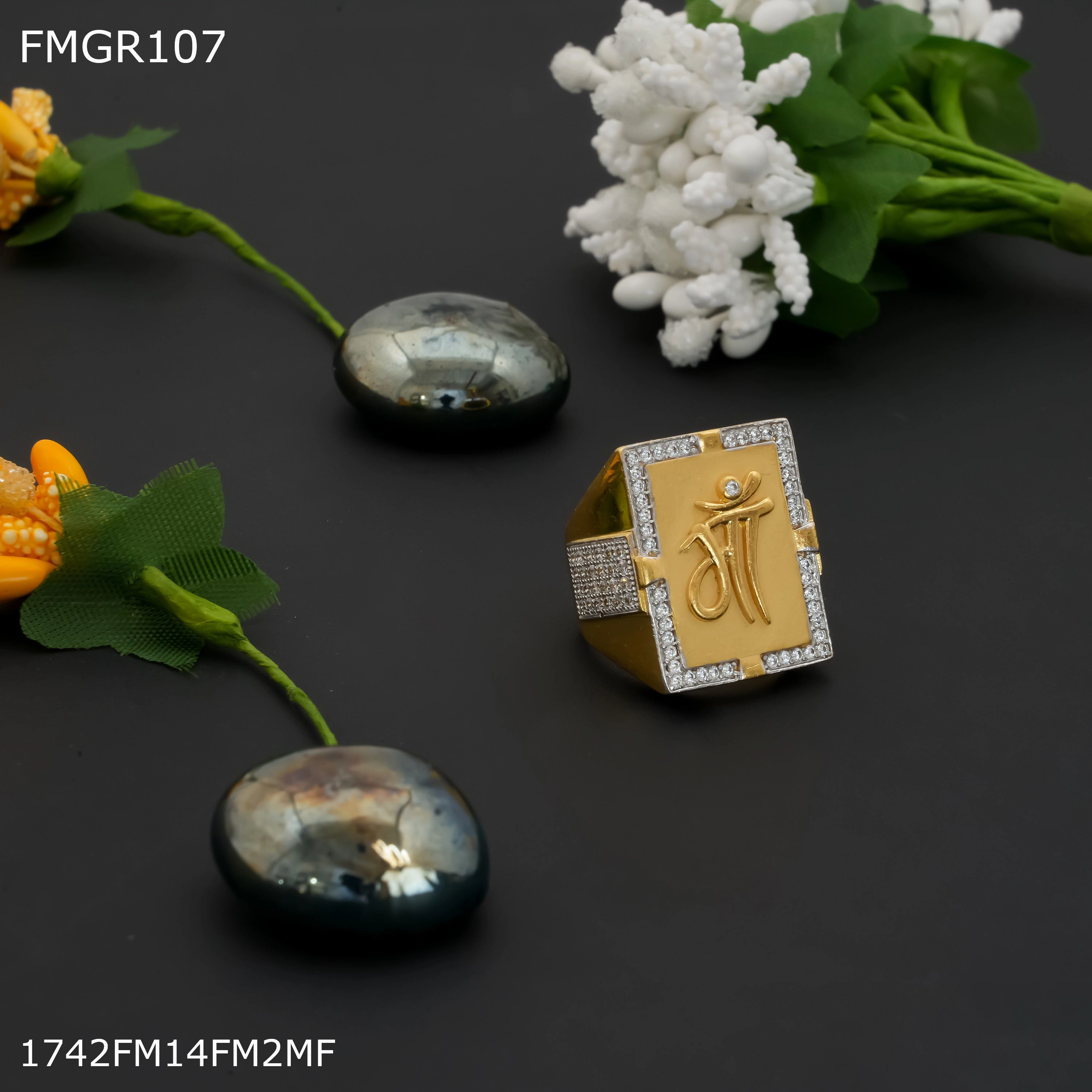 Night Accent Freeme Maa ad Gold ring design for men - FMRI107