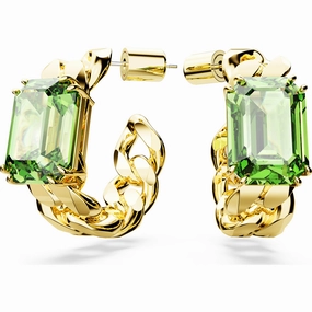 Elegant Shine Swarovski Millenia Hoop Earrings, Green