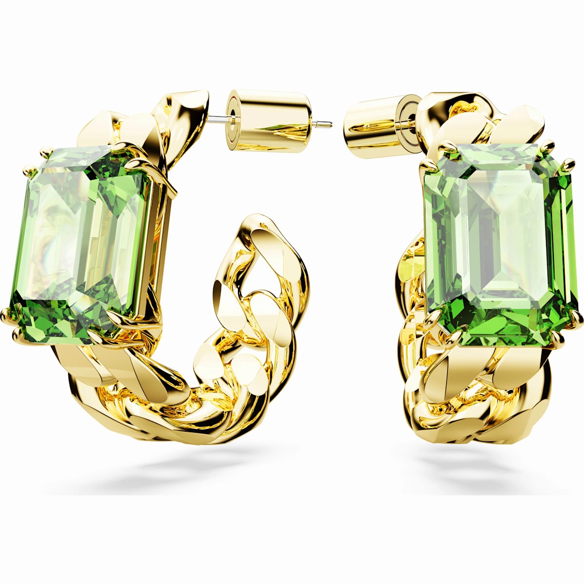 Elegant Shine Swarovski Millenia Hoop Earrings, Green