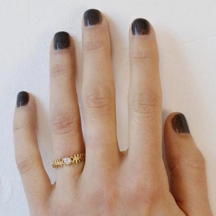 Ready For Gifting Heavyweight Feel Fern Dell Solitaire Diamond Ring - 14k White Gold   Diamond