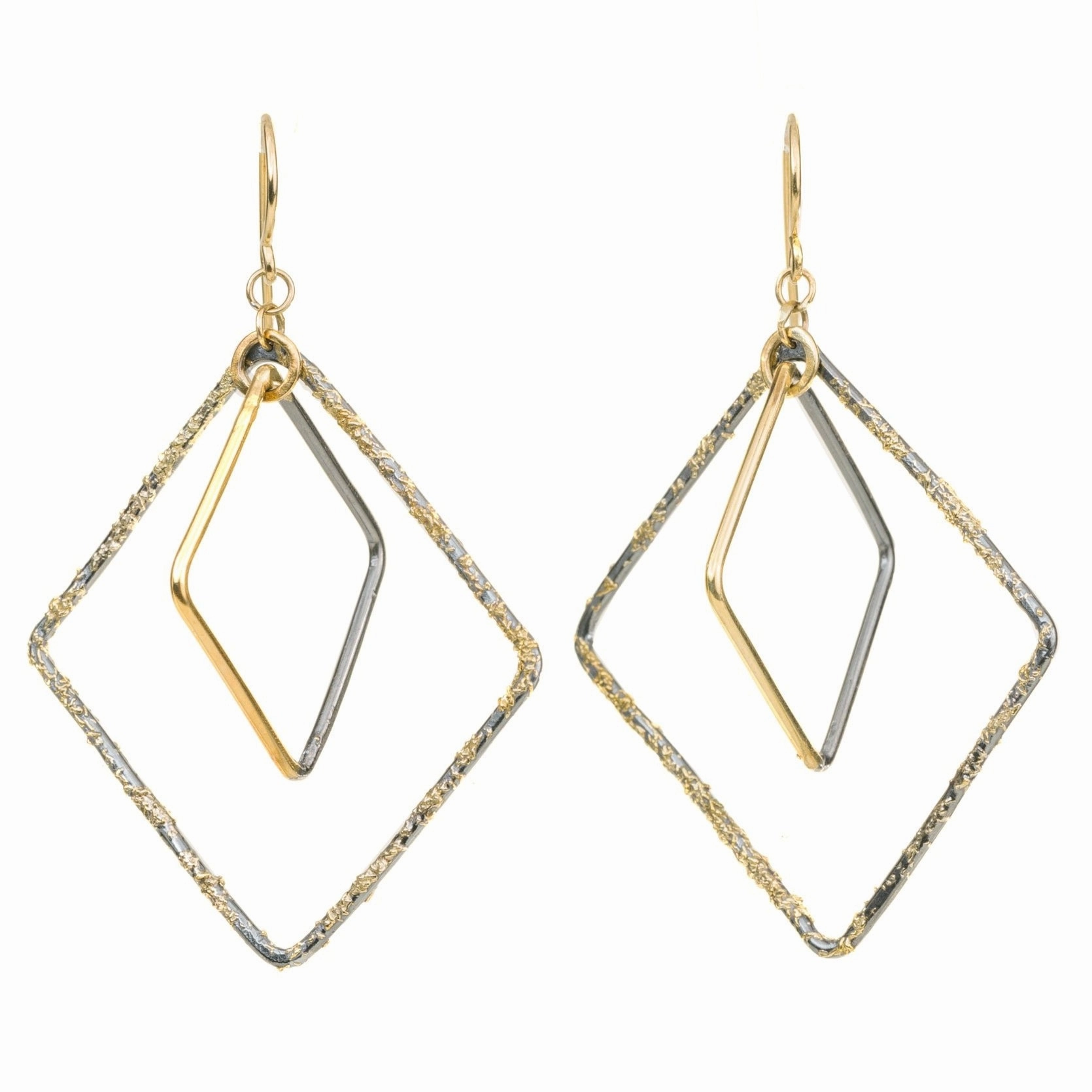 Annie Hoops - 22k/18k Gold   Oxidized Silver Shine And Style