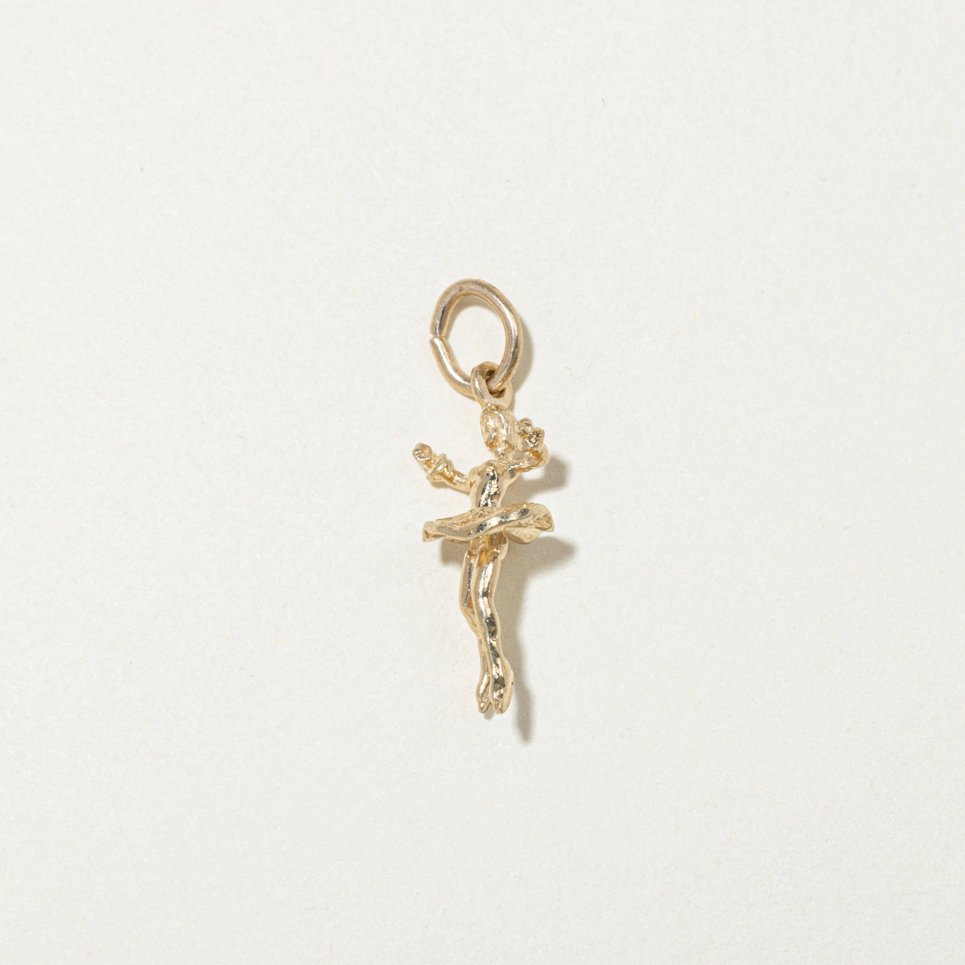 10k Yellow Gold Figure Skater Charm Pure Highlight Subtle Beauty