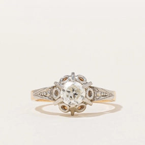 Antique Edwardian Diamond Solitaire Engagement Ring | 0.28 ct, SZ 5.75 | Daily Accent Seasonal Favorite
