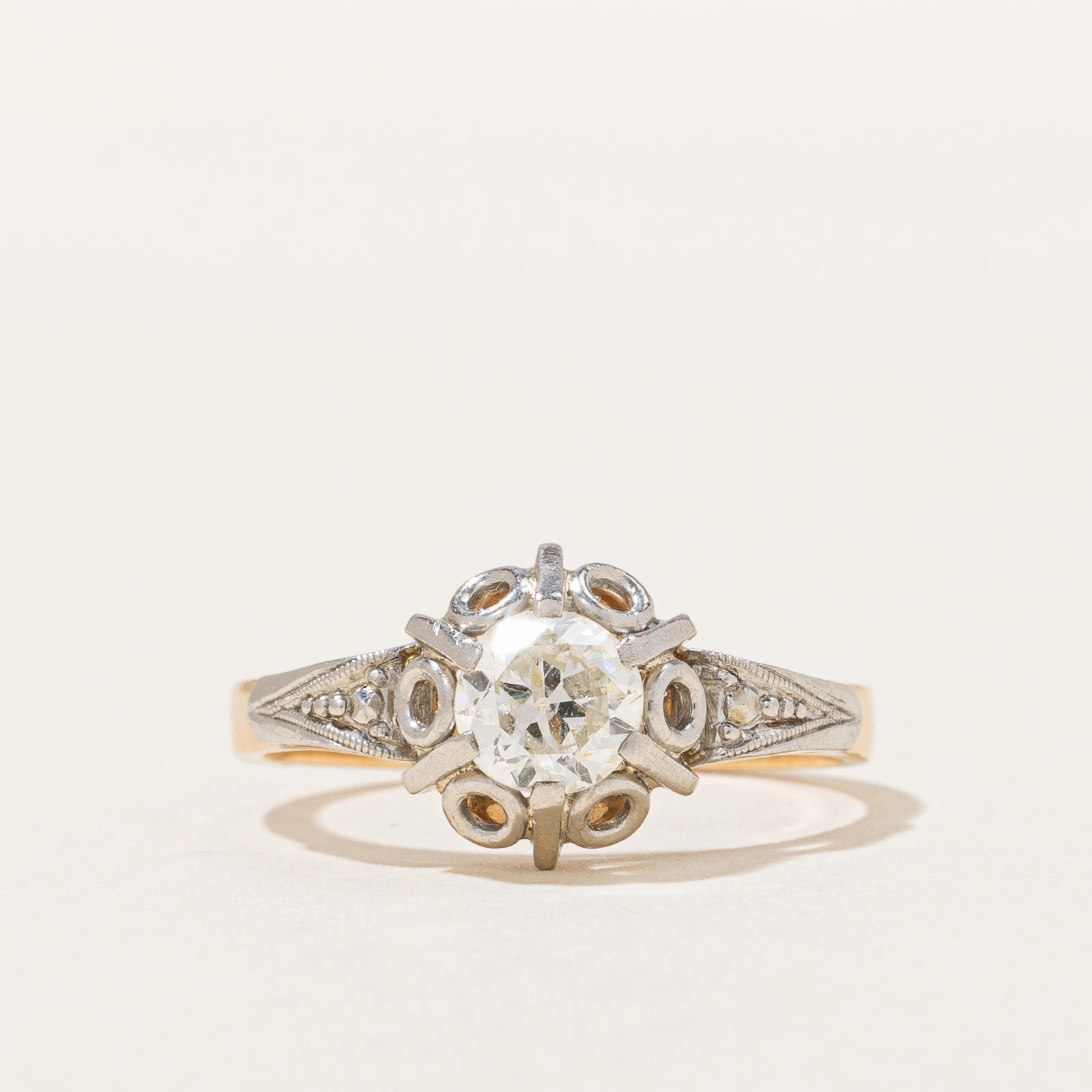 Antique Edwardian Diamond Solitaire Engagement Ring | 0.28 ct, SZ 5.75 | Daily Accent Seasonal Favorite