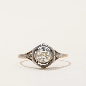 Subdued Sparkle Personalized Gift Antique Old European Cut Diamond Ring | 0.52ct I1/I2 J/K | SZ 8 |