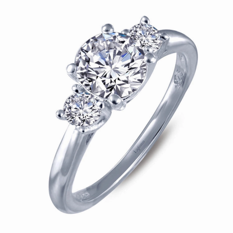 Modern Statement Charming Touch Three-Stone Engagement Ring