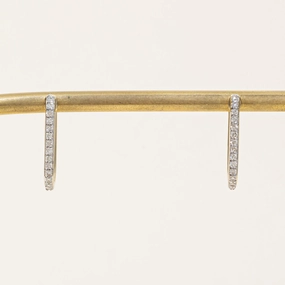 Subtle Beauty '100 Ways' Diamond Rectangle Hoop Earrings | 0.25ctw |