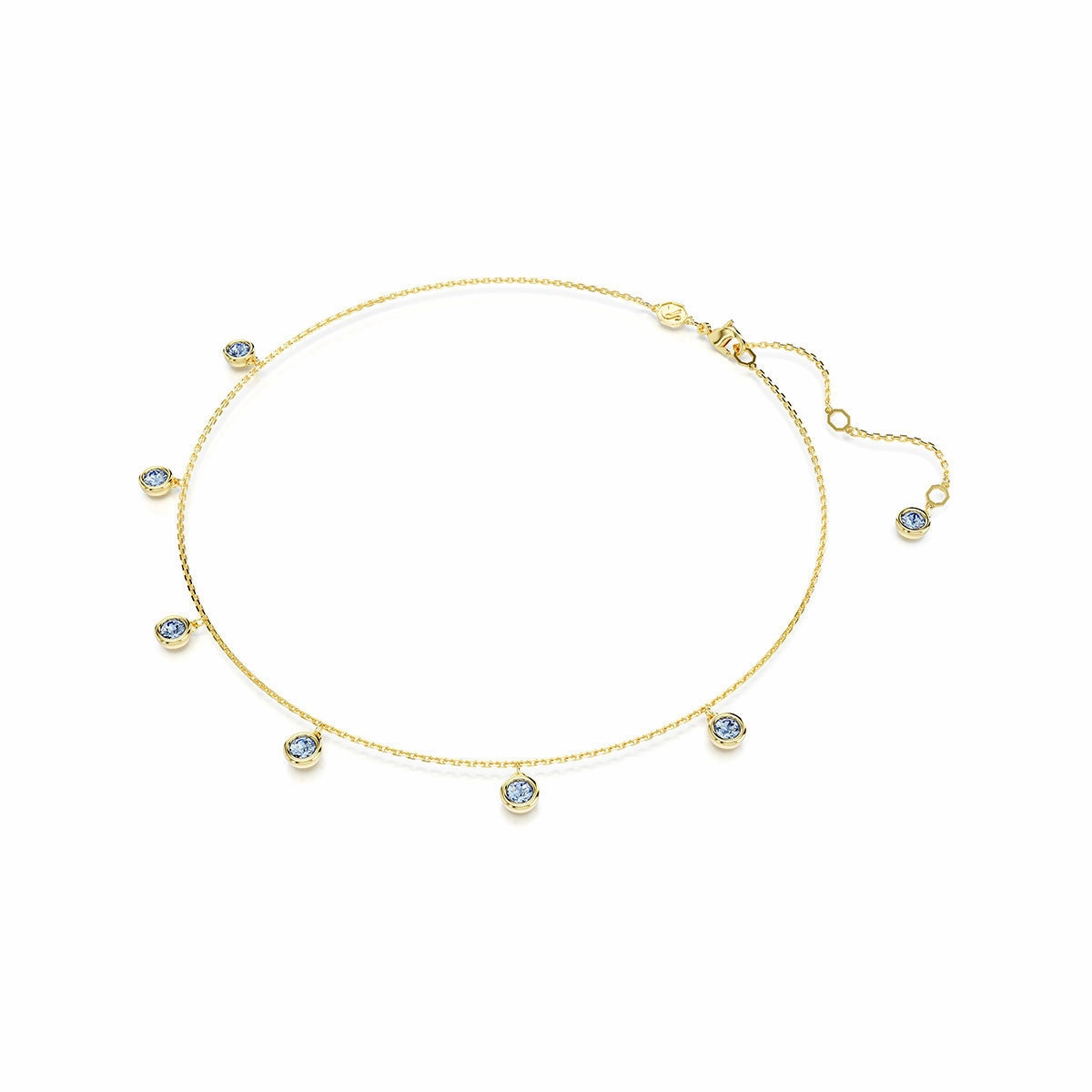 Swarovski Imber necklace, Round cut, Light blue, Gold-tone plated Night Out