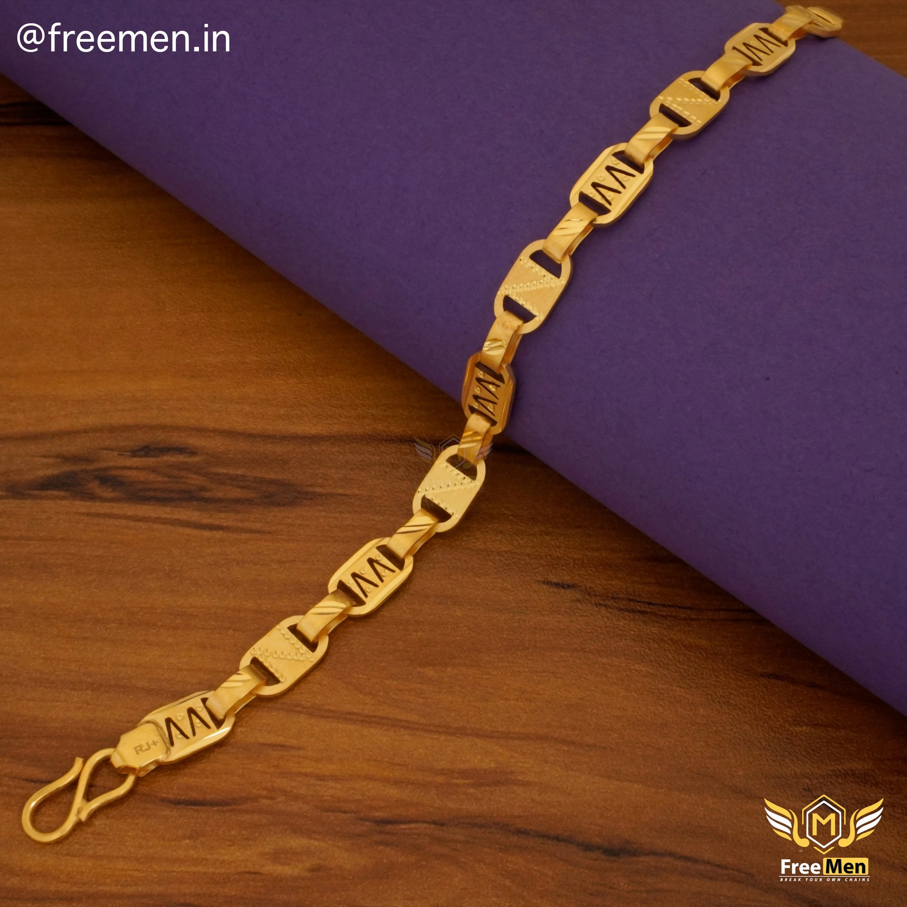 Fashion Touch Classic Jewelry Design Freeman Simple Laser CNC Nawabi Bracelet for Men- FMGB15